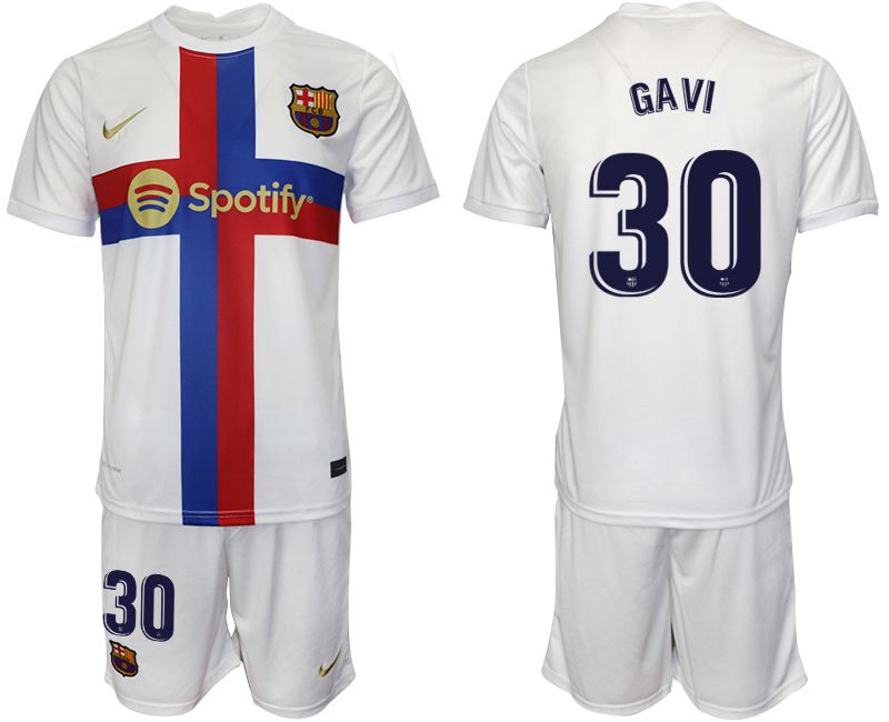 Men 2022-2023 Club Barcelona white away #30 Soccer Jersey